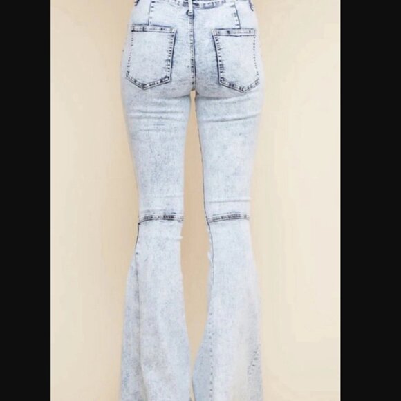 Altar'd State Karter Acid Wash Stretchy Flare Bellbottom Jeans L NWT - Picture 4 of 13